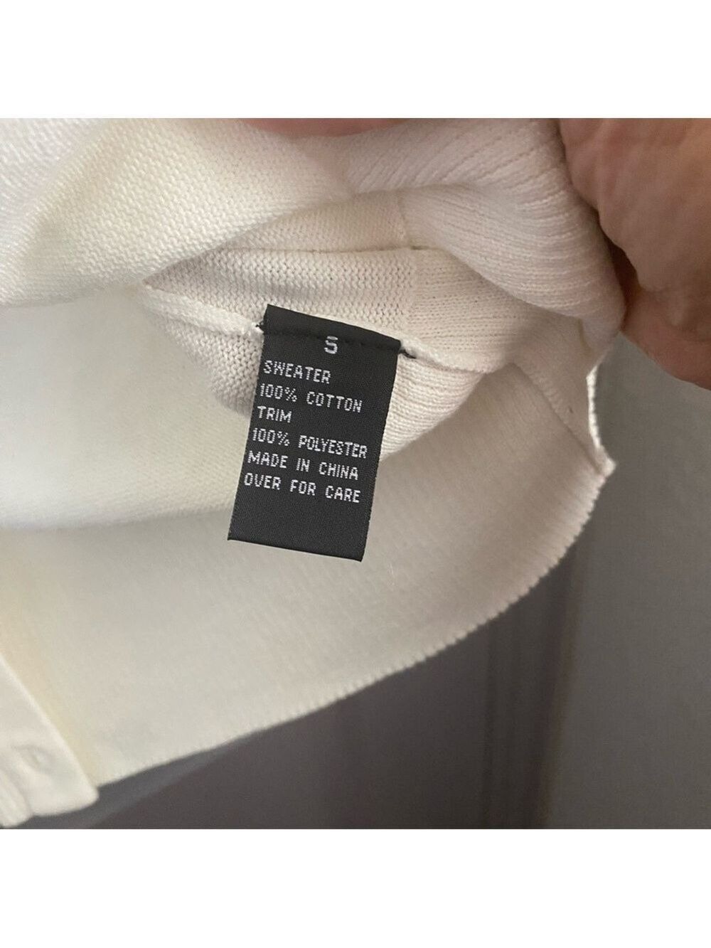 NWT AB Studio Cardigan sweater in White, size small 100%cotton - Picture 7 of 11